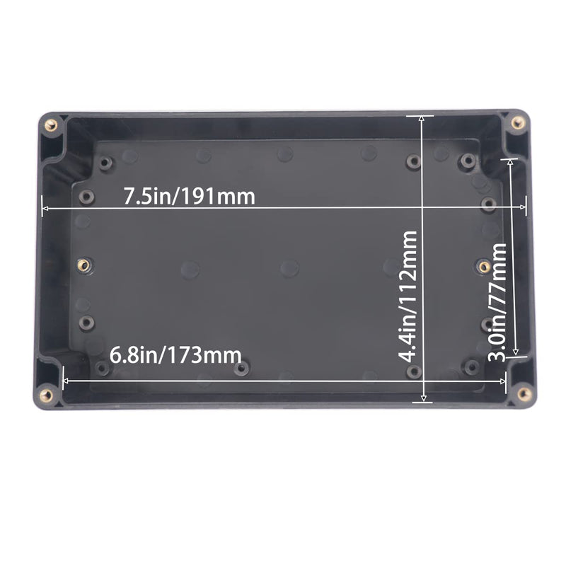 YETLEBOX Watertight Junction Box, IP67 Waterproof Project Box Durable ABS Plastic Electronic Enclosure Case for DIY Electrical Project Black 7.87" x 4.72" x 2.95"(200 x 120 x 75 mm) 7.87" x 4.72" x 2.95"
