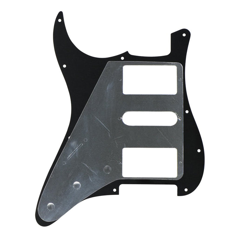 FLEOR HSH Strat Pickguard & Tremolo Cavity Cover Guitar Backplate w/Screws for American/Mexican Standard Strat Modern Style Guitar Replacement, 3Ply Black