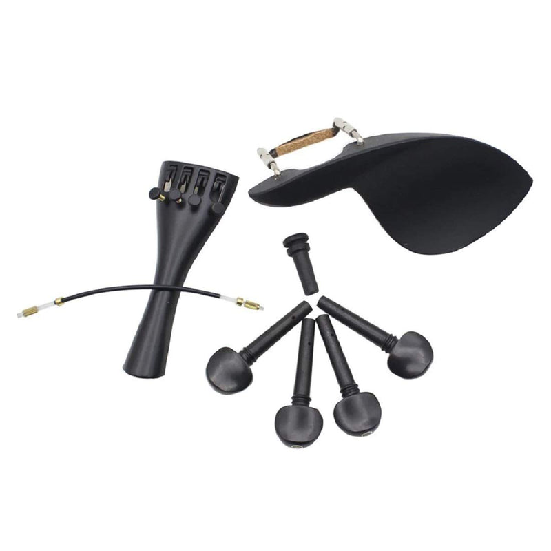 Chienti - SET 4/4 Violin Chin Rest Chinrest with Tuning Peg Tailpiece Fine Tuner Tailgut Endpin Violin Accessory Kit