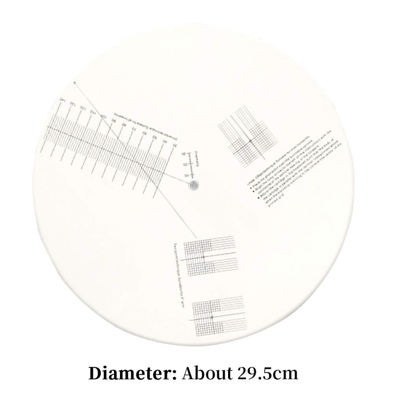 Turntable Cartridge Alignment Protractor Mat, Calibration Plate Adjustment Tool, Phono-Cartridge Stylus Alignment Protractor Tool for Turntable Accessor White