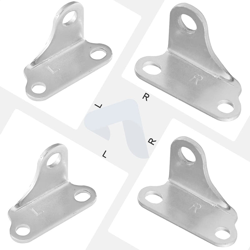 10mm Ball Stud Mounting Brackets, L type Thickened, Pack of 4 Angled Gas Strut Spring Shock Brackets Large