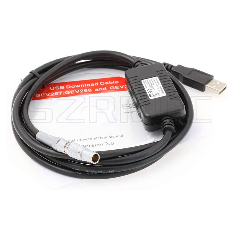 SZRMCC GEV267 806093 0B 5 pin Male to USB Data Cable for Leica Viva Total Stations and DNA Series Digital Level Instrument (Original GEV267) Original GEV267