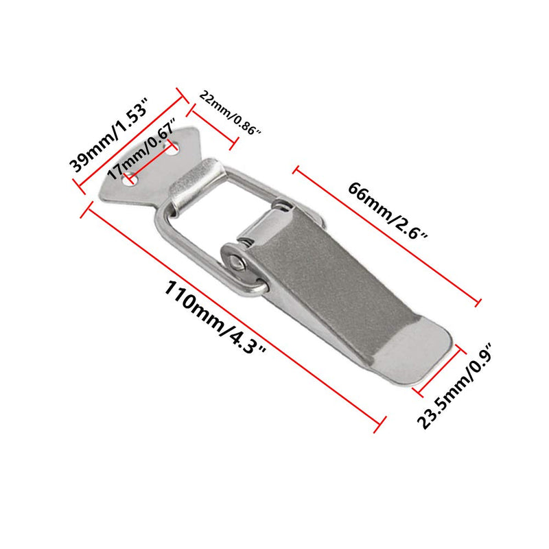 Rannb Toggle Latch Large Size Stainless Steel Spring Loaded Toolbox Latch Box Lock - Pack of 4 110mm/4.3" 4pcs A