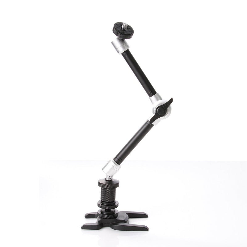 Fotga 11" Adjustable Friction Articulating Magic Arm for DSLR LCD Monitor LED Light (Silver&Black, 11")