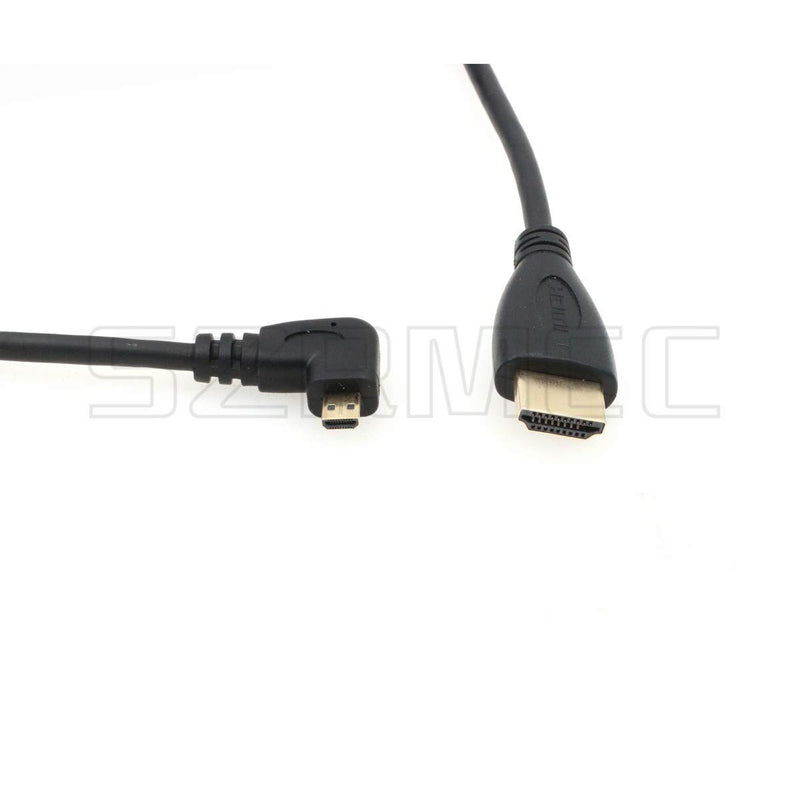 SZRMCC Right Angled Micro HDMI to HDMI High Speed Coiled Cable for Tablet Canon Sony DSLR Camera ATOMOS Monitor