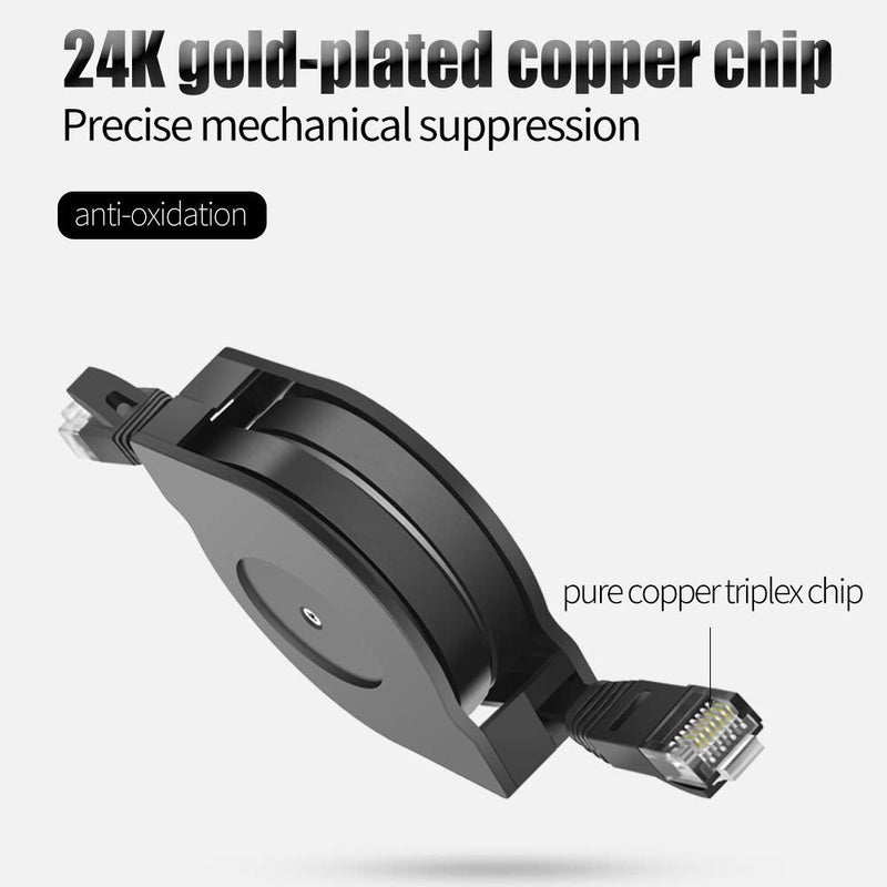 [AUSTRALIA] - Cat6 Retractable Ethernet Cable 5.9FT RJ45 8P8C Ultra Flat Gigabit Network Cable Cat 6 Laptop Internet Connection Jumper for Travel (5.9 feet) 5.9 feet (1.8M) 