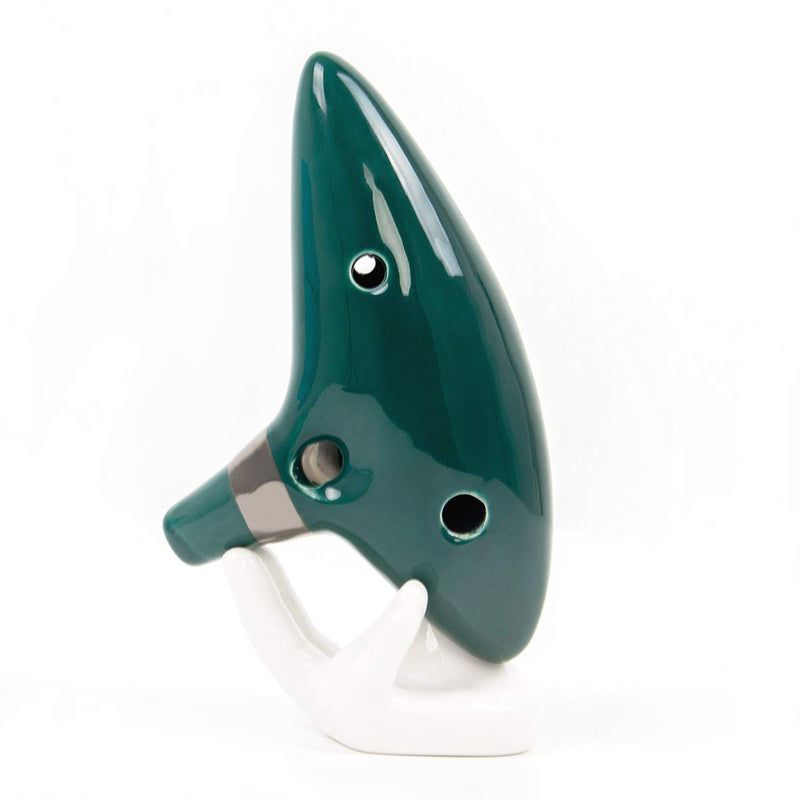 Ocarina 12 Tones Alto C with Song Book Display Stand Neck String Neck Cord (bottle green) bottle green