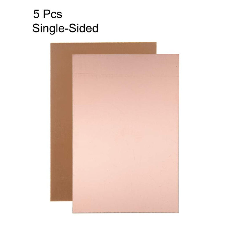 uxcell Single-Sided Copper Clad Laminate PCB Circuit Board, FR4 150x100mm 5.91x3.94 inch, 1.5mm Thickness DIY Prototyping PCB Board, Name Board, 5pcs