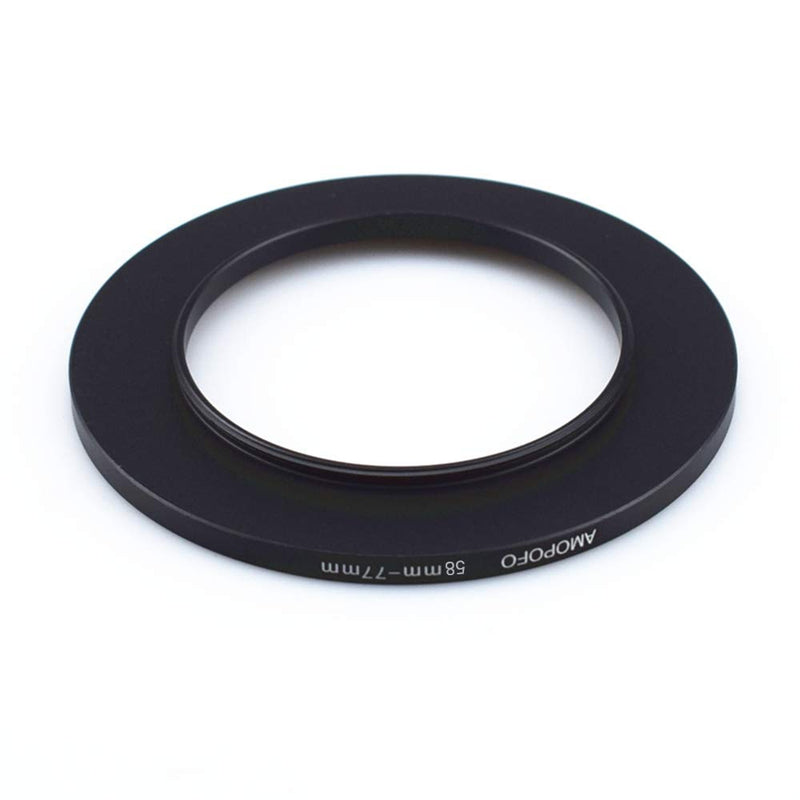 58-77mm Metal Ring/58mm to 77mm Step-Up Ring for Filters,Made of CNC Machined Space Aluminum with Matte Black Electroplated Finish,Compatible with All 58mm Camera Lenses & 77mm Accessories 58 to 77mm Step Up Ring Adapter