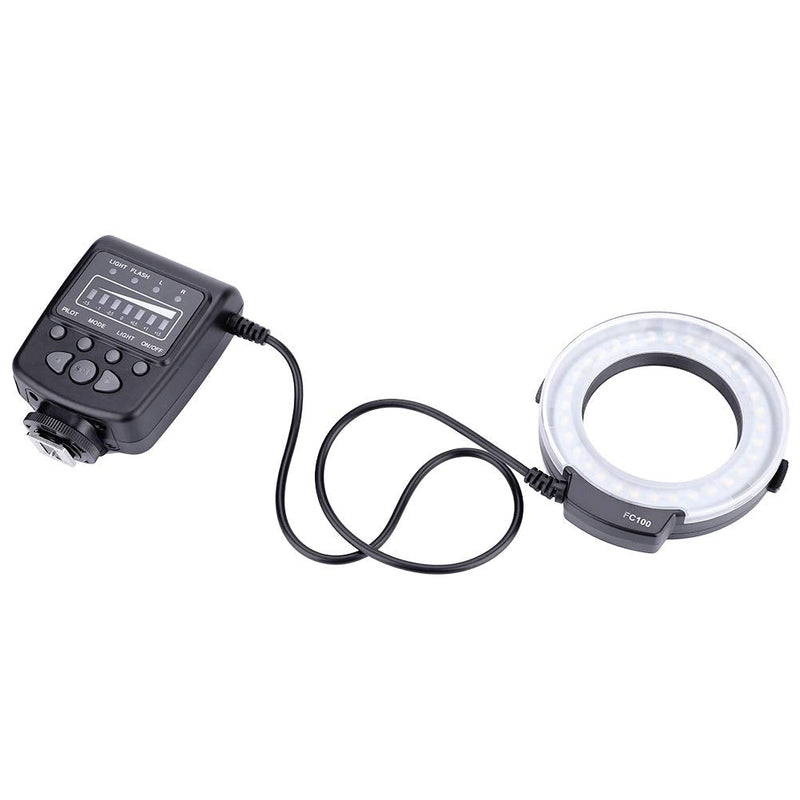 [AUSTRALIA] - for Macro & Ringlight Flashes Macro LED Ring Flash Light Bundle, FC-100 LED Macro Ring Flash Light with Power Control and 8 Adapter Rings for Canon, for Macro Camera Flash Ring Flash for Canon (329g) 329g 