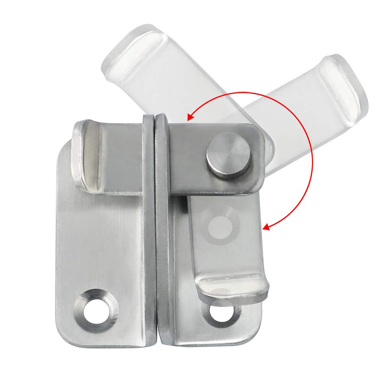 Alise 2 Pcs Flip Latch Gate Latches Slide Bolt Latch Safety Door Lock Catch,MS3001-2P Stainless Steel Brushed Finish Small Size Brushed Nickel