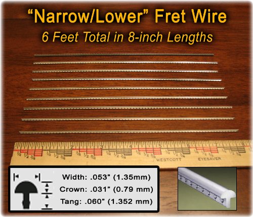 6-foot set of Narrow-Lower Fret Wire for Mandolin, Ukulele, Dulcimer & More