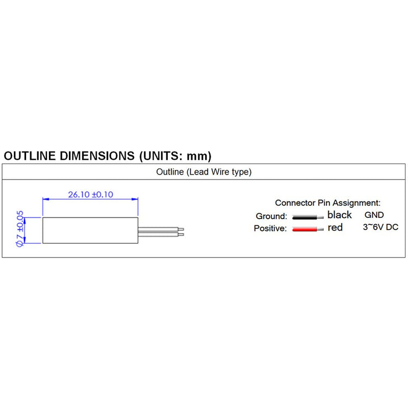 Quarton Laser Module VLM-520-73 LPT (Direct Green DOT Laser Module, 3~6V)