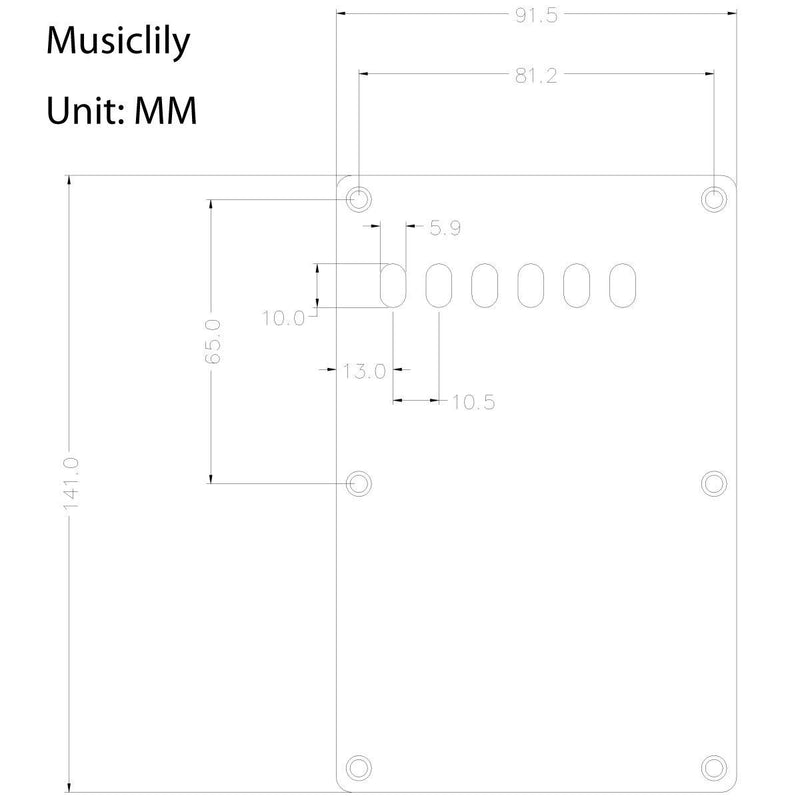 Musiclily Guitar Back Plate Tremolo Cavity Cover Backplate for China Made Squier Guitar Parts, 4Ply Pearl White