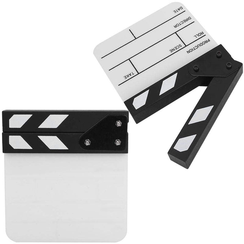 Movie Film Clap Board,Mini Durable Acrylic Director Scene Clapperboard Clapboard with Magnet Inside,Pen,for Shoot Prop/Advertisement/Home Decoration/Cosplay/Background