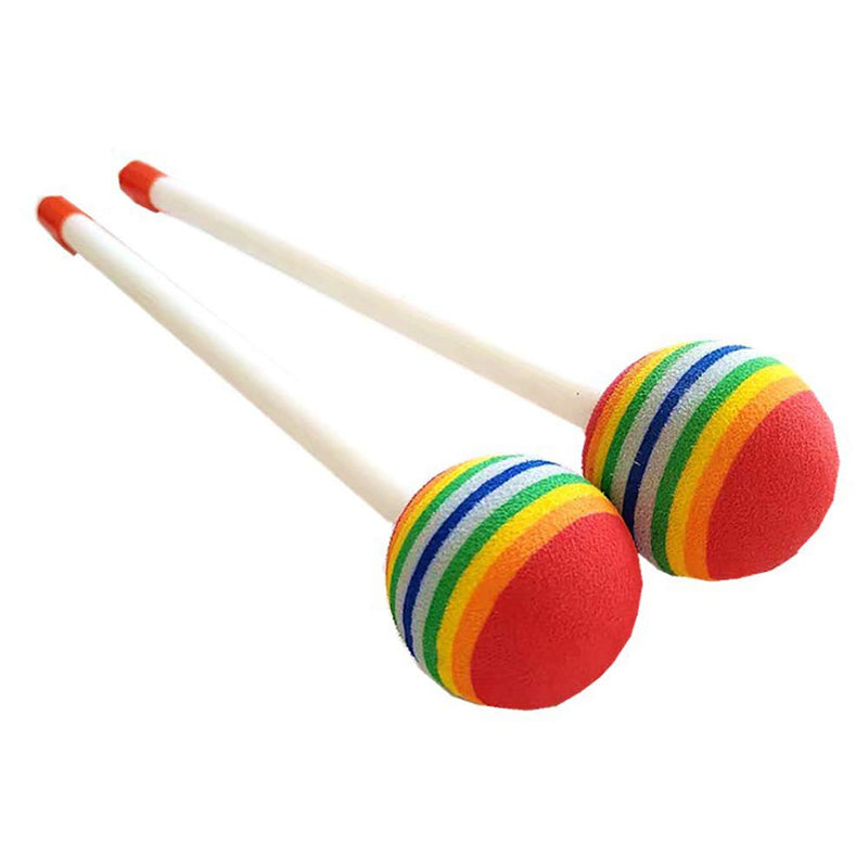 GSHLLO 4 PCS Lollipop Drum Mallet Sticks Hammer Percussion Sticks Drumstick with Wood Handle for Kids