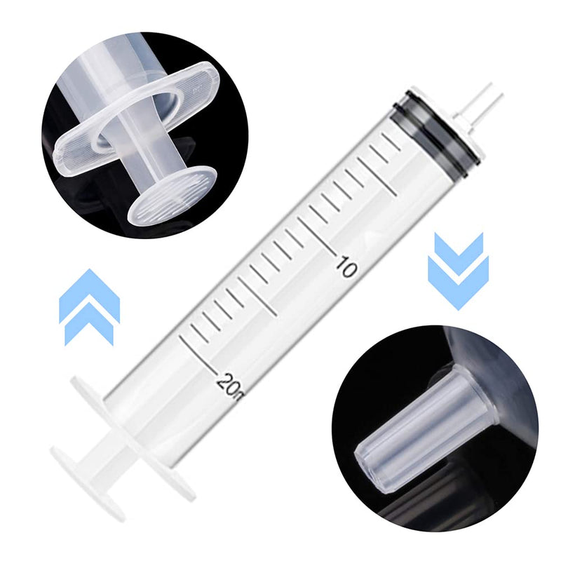 20 PCS Multi-Specification Syringe Plastic 1ml 2ml 5ml 10ml 20ml 60ml Individually Sealed for Scientific Labs, Measuring, Refilling, Feeding Pets, Oil or Glue Applicator Tools Mini Large Size