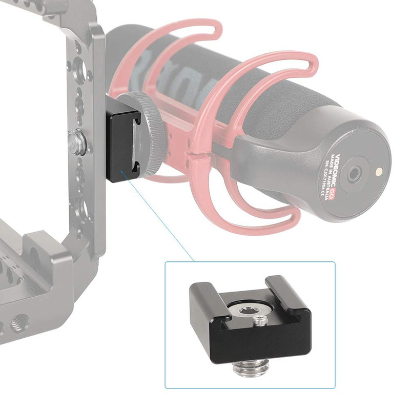 CAMVATE 3/8"-16 Cold Shoe Mount Adapter with Locating Pins Compatible for ARRI Standard Mounting Points