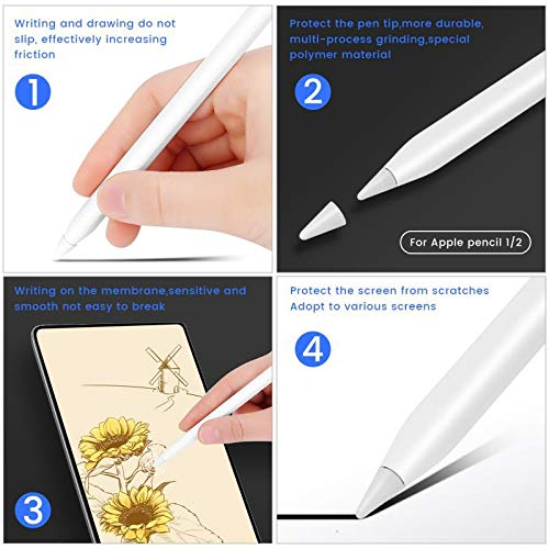 Pencil Tip Compatible with Apple Pencil Tips 1st & 2nd Generation with 2 Nibs and 2 Caps