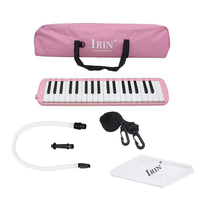 32 Key Melodica Instrument with Mouthpiece Air Piano Keyboard (Pink) Pink