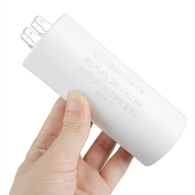 [AUSTRALIA] - CBB60 Capacitor, Cylindrical 80uF 250V Capacitor AC Motor Run Capacitor 50/60Hz for Motor Pump Air Conditioner 