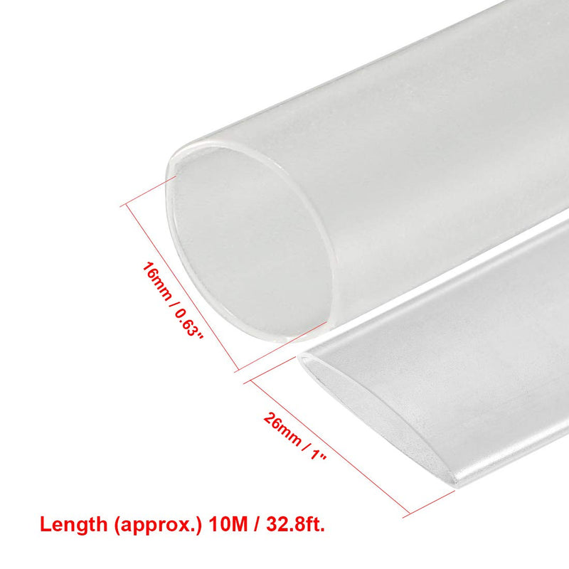 [AUSTRALIA] - uxcell Heat Shrink Tubing 5/8-inch(16mm) Dia 26mm Flat Width 2:1 Heat Shrink Tube Wire Wrap 33ft Clear 