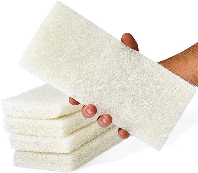 Commercial Light Duty Scrub Pad - for Heavy-Duty Cleaning and scrubbing - 4.625" x 10" - White (Pack of 5)