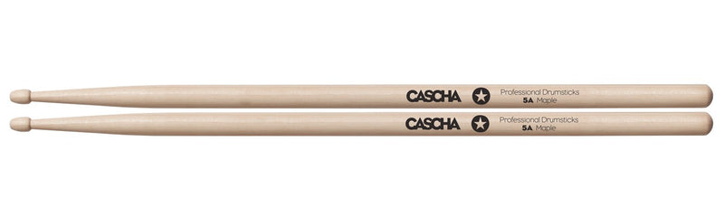 CASCHA professional drumsticks 5A robust maple sticks - drumsticks wood - professional drum accessories - drumsticks maple - drum sticks - drumsticks wooden head model 12 pair (24 pcs) 12 pair - Big Pack