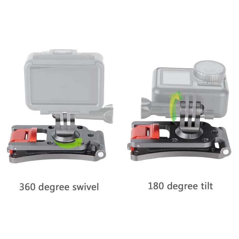 [AUSTRALIA] - NICEYRIG Backpack Strap Mount for GoPro Hero 10/9/8/7/6/5, DJI Osmo Action, AKASO Brave 8/7/6/4 Action Camera Rotatable Shoulder Strap Mounting Clamp - 338 