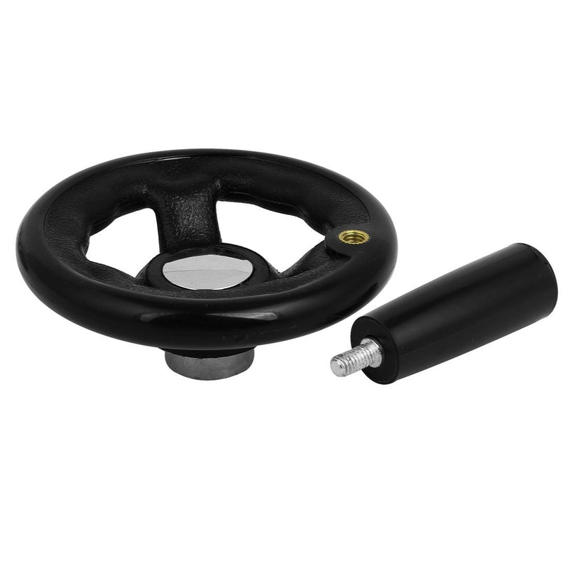 uxcell 4-inch Diameter Plastic Round Hand Wheel W Revolving Handle