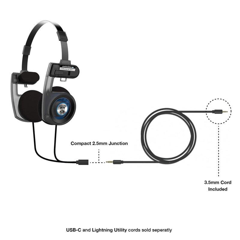 Koss Porta Pro Utility On-Ear Headphones Plus Utility Cord Lightning Cable