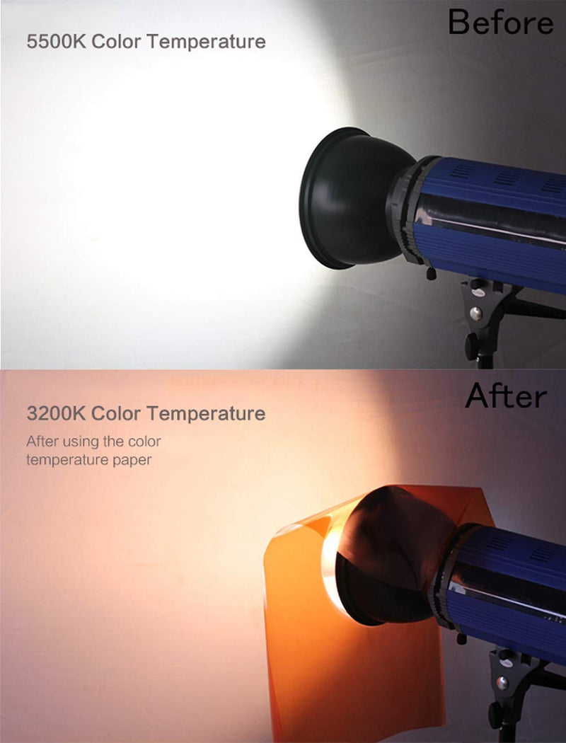 Meking 16x20 Inch Gels Color Filter Paper Correction Gel Lighting Filter for Photo Studio Light Red Head Light Strobe Flashlight - Light Red Orange
