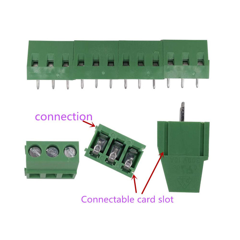 20pcs 3P 5.08mm Pitch splicable Screw Terminal Block PCB Universal Screw Terminal Block PBC Terminal Block