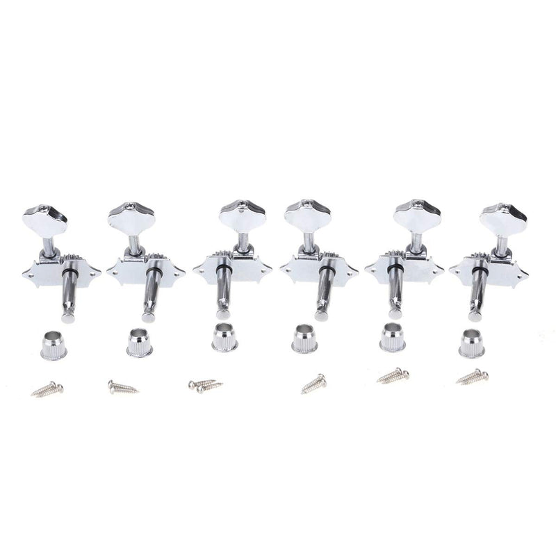 [AUSTRALIA] - Wilkinson 3R3L Vintage Open Guitar Tuners Machine Heads Tuning Pegs Keys Set for Acoustic Guitar, Butter Bean Button Chrome 