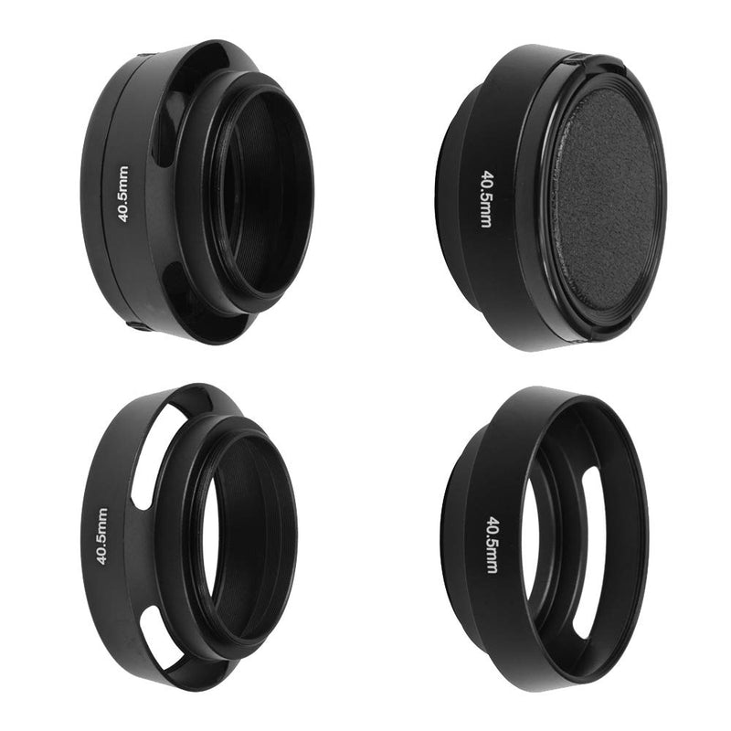 SIOTI Camera Standard Hollow Vented Metal Lens Hood with Cleaning Cloth and Lens Cap Compatible with Leica/Fuji/Nikon/Canon/Samsung Standard Thread Lens 40.5mm Standard Vented