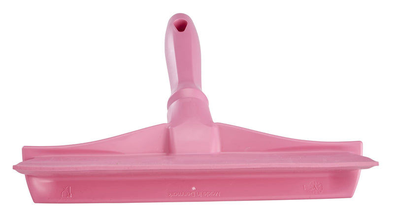 Vikan 71251 Rubber Polypropylene Frame Bench Single Blade Squeegee, 10", Pink 7125