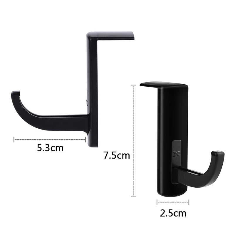 Mudder 4 Pack Headphone Headset Hanger Monitor Stand Holder Headset Stick-on Hook, Black