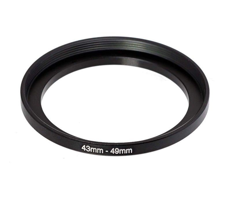 (2 Packs) 43-49MM Step-Up Ring Adapter, 43mm to 49mm Step Up Filter Ring, 43mm Male 49mm Female Stepping Up Ring for DSLR Camera Lens and ND UV CPL Infrared Filters