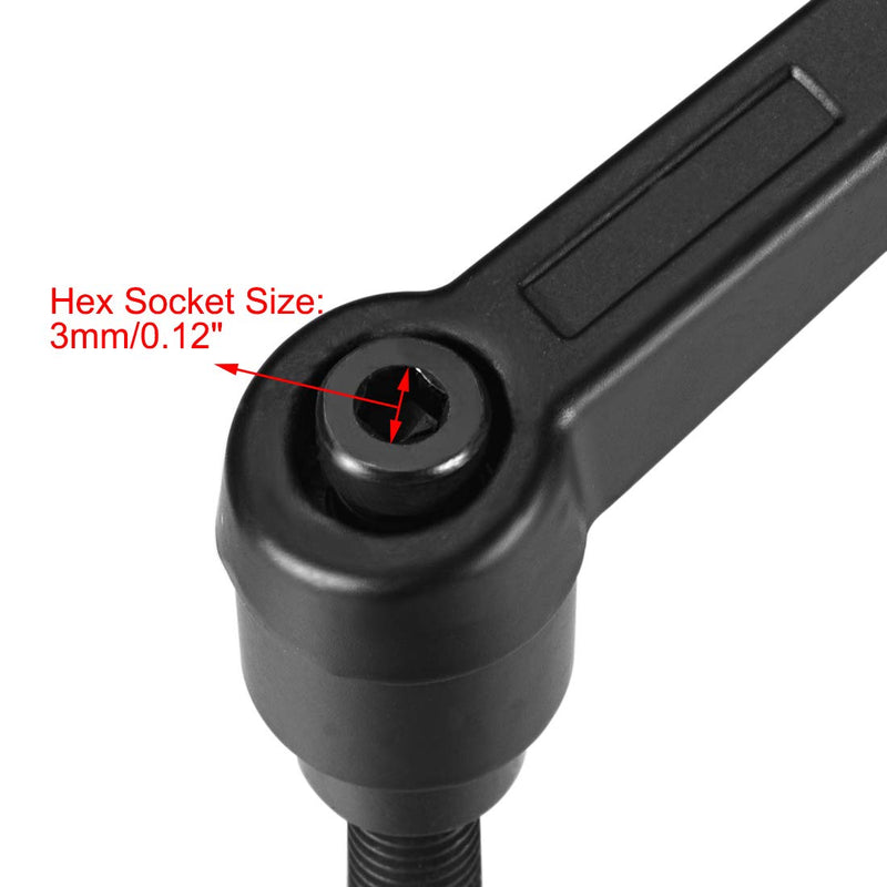uxcell M6 x 32mm Handle Adjustable Clamping Lever Thread Push Button Ratchet Male Threaded Stud 5Pcs