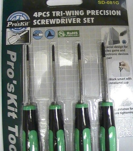 Eclipse Tools SD-081G Pro's Kit Tri-Wing Precision Screwdriver Set with 4 Pieces