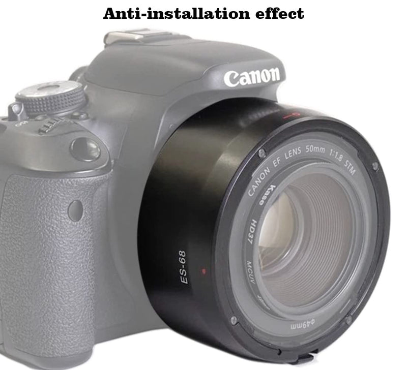 ES-68 Lens Hood Shade for Canon EF 50mm f/1.8(Not for 1.4) STM,HUIPUXIANG 49mm Lens Hood
