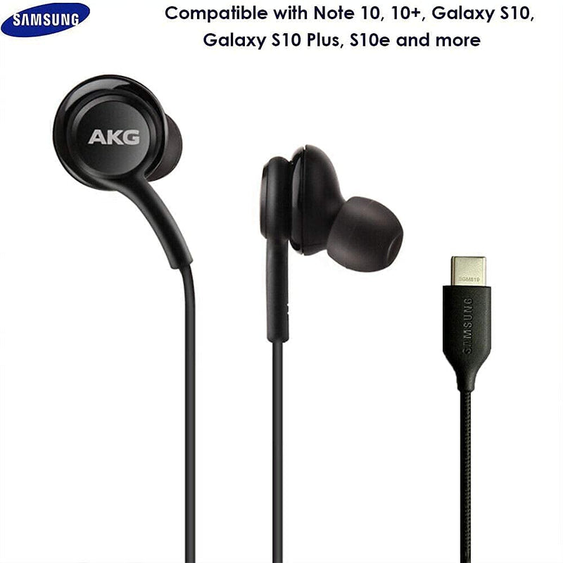 UrbanX 2021 Stereo Headphones for Samsung Galaxy S22 S21 Ultra 5G, Galaxy S20 FE, Galaxy S10, S9 Plus, S10e, Note 10, Note 10+ - Designed by AKG - with Microphone and Volume Remote Type-C Connector