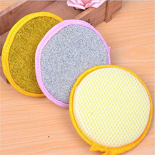 20pcs Multi-Purpose Kitchen Double Side Round Dishwashing Sponge Scrubber Rag Dish Pad Cleaner Home Kitchen Cleaning Tool Sponges