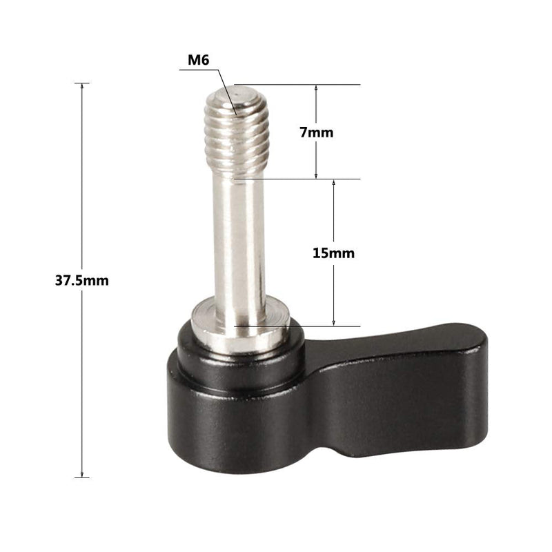 CAMVATE M6 Ratchet Wingnut Assembly Knob Black (A Pair) - 2159