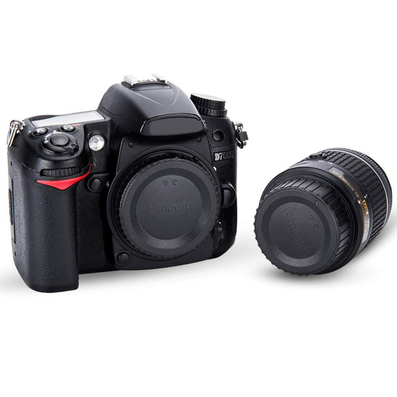 2 Pack JJC Body Cap and Rear Lens Cap Cover Kit for Nikon D7000 D7100 D7200 D7500 D5600 D5500 D5300 D5200 D5100 D3500 D3400 D3300 D3200 D780 D750 D610 D500 D850 D810 & More Nikon F Mount DSLR and Lens For Nikon F Mount(New)