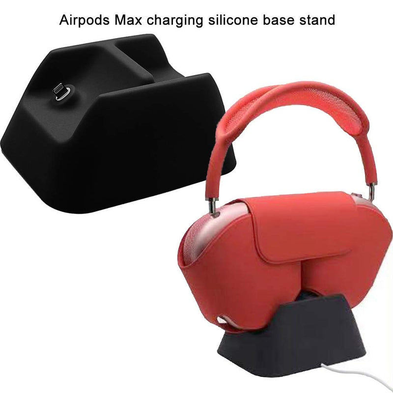 Charging Stand Compatible with Airpods Max, Silicone Gel Charging Base Detachable Charging Station and Dock for Airpods Max (Black)