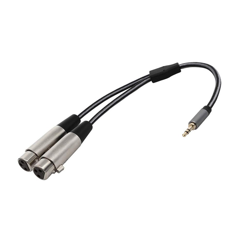 [AUSTRALIA] - picK-me TRS 3.5mm Male to Dual XLR Female Cable, 1/8 inch Mini Jack to 2 XLR Y Splitter Adapter Cord (0.3M/0.98FT) 