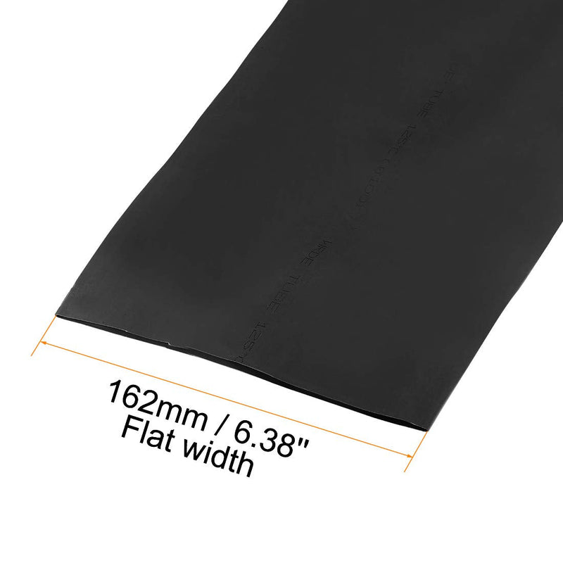 uxcell Heat Shrink Tubing, 4"(100mm) Dia 162mm Flat Width 2:1 Ratio Shrinkable Tube Cable Sleeve 1m - Black
