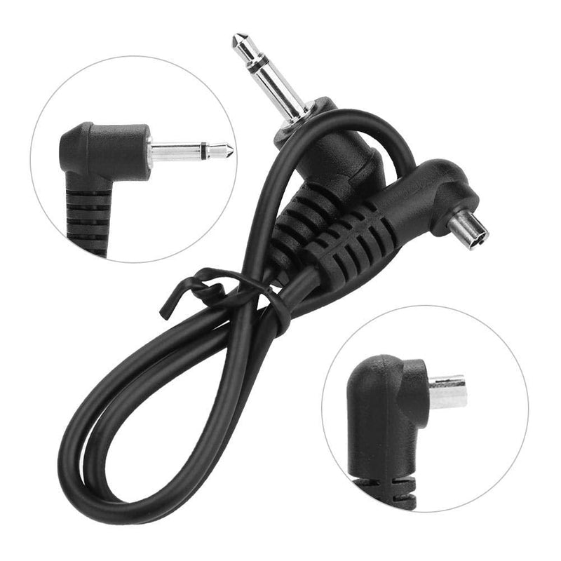 Acouto Flash Sync Cable 3.5mm Jack Plug Flash Sync Cable Cord with Screw Lock to Male Flash PC 30 cm