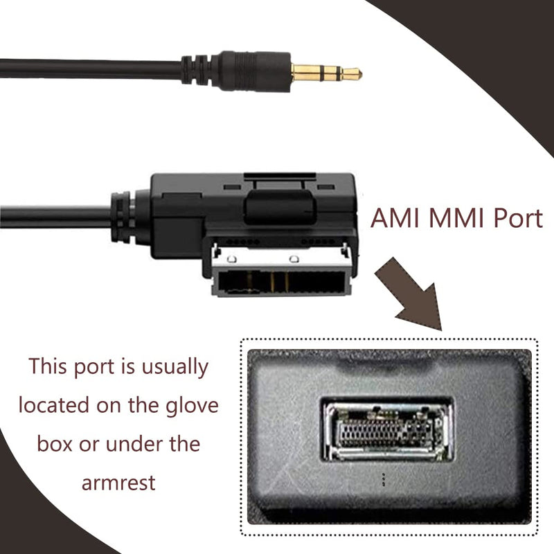 AMI MDI AUX Cable Music Interface Adapter 3.5 mm Jack Aux-in Cord Compatible with A1 A3 A4 A5 A6 A7 A8 Q3 Q5 Q7 TT & V-W